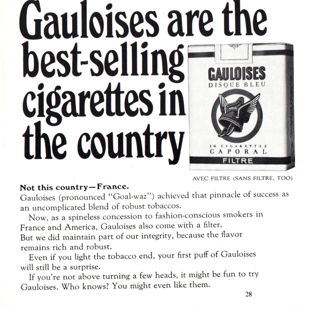 5/$20 Gauloises Advertisement 1968